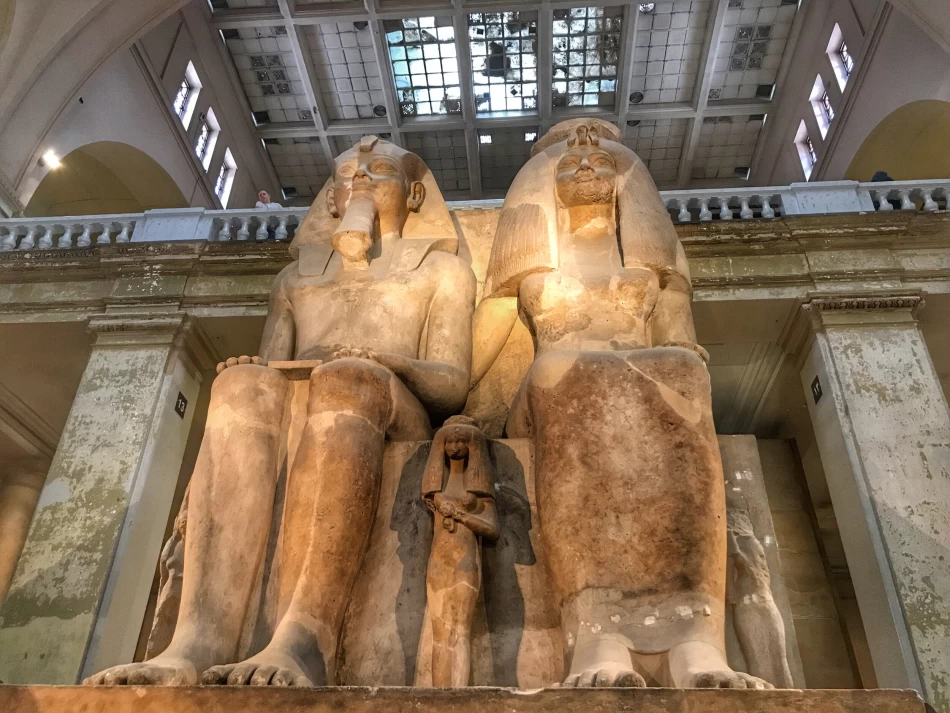 Interior of the Egyptian Museum showcasing ancient artifacts and treasures
