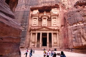 Famous Rock-Cut Temple In The Ancient City Of Petra, Jordan