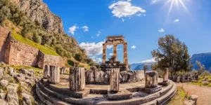 The archaeological site of Delphi in Greece