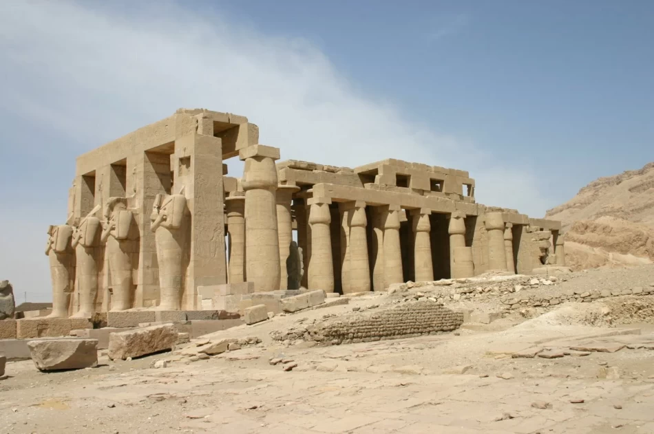 Ramesseum mortuary temple of Pharaoh Ramesses II in Egypt