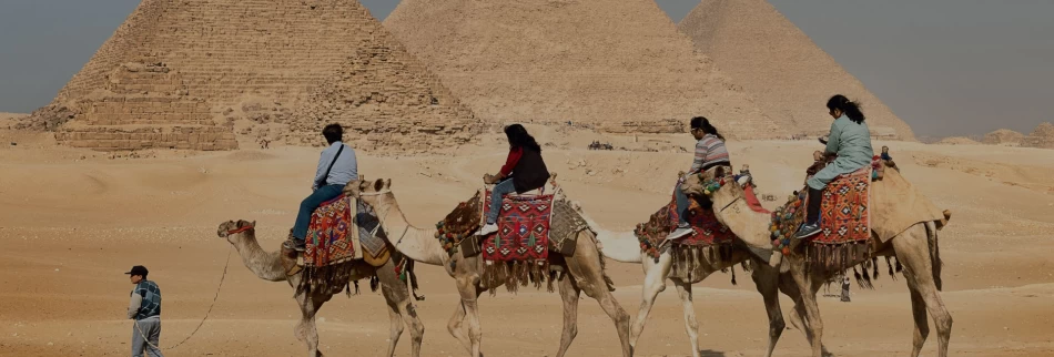 Camel ride around the pyramids